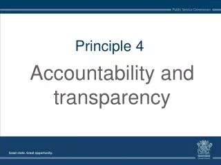 Accountability and transparency