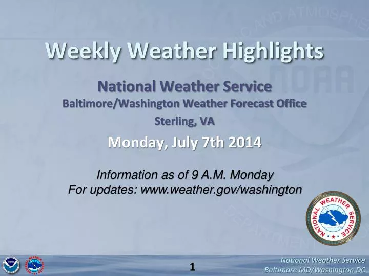 weekly weather highlights
