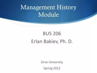 Management History Module