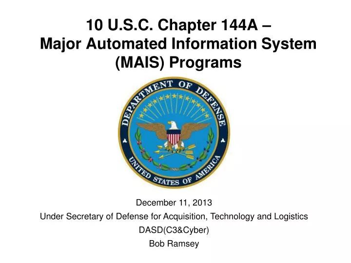 10 u s c chapter 144a major automated information system mais programs