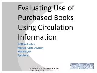 Evaluating Use of Purchased Books Using Circulation Information