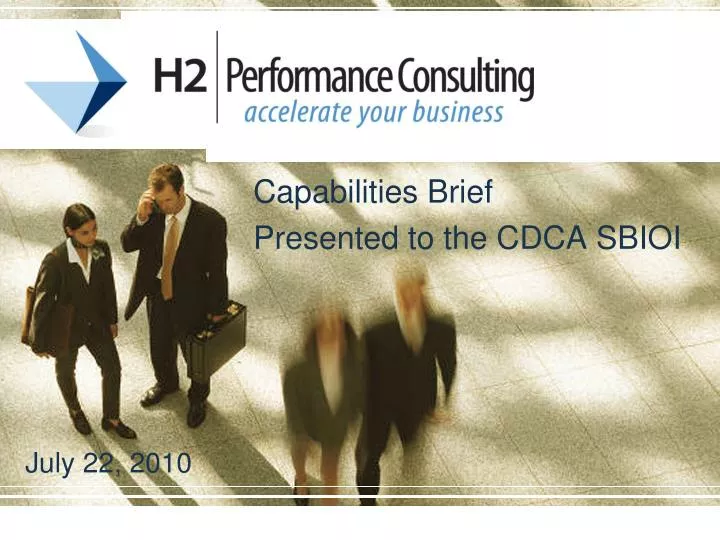 capabilities brief presented to the cdca sbioi