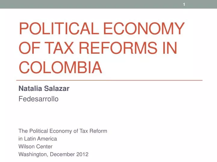 political economy of tax reforms in colombia