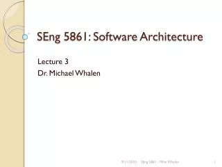 SEng 5861: Software Architecture