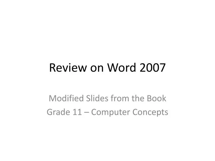review on word 2007