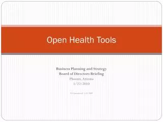 Open Health Tools