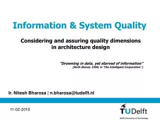 Information &amp; System Quality