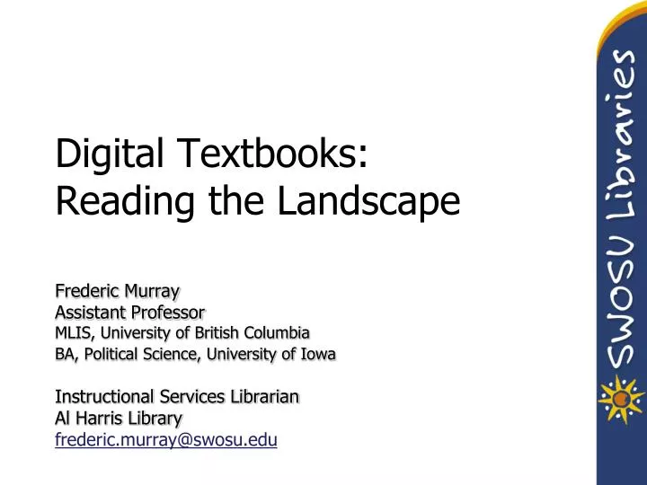 digital textbooks reading the landscape