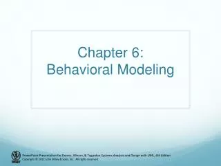 Chapter 6: Behavioral Modeling