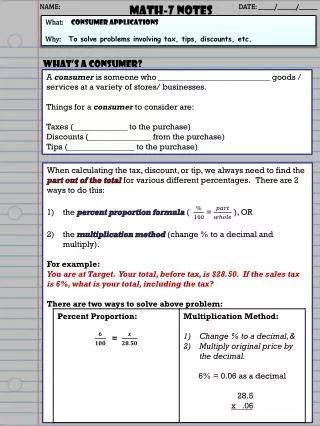 Math-7 NOTES