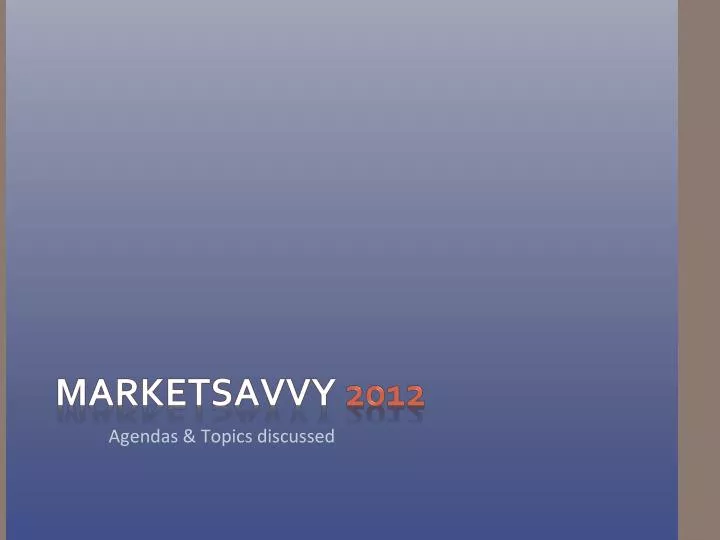 marketsavvy 2012
