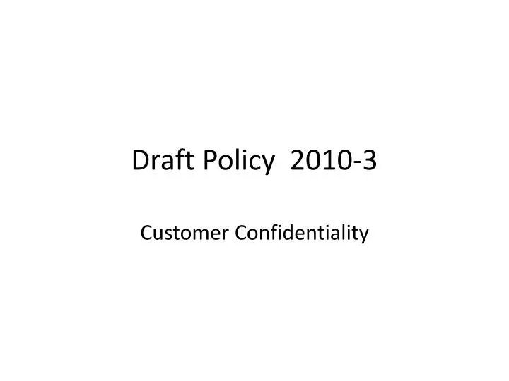 draft policy 2010 3