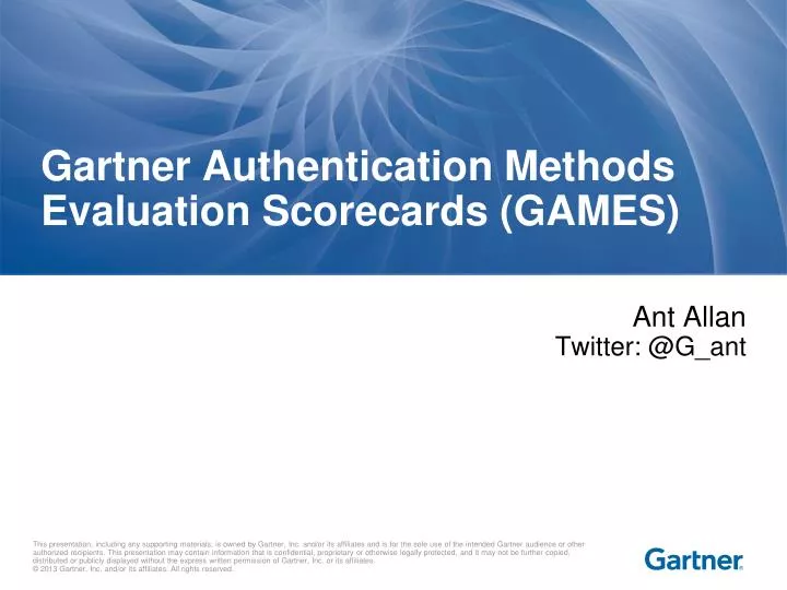 gartner authentication methods evaluation scorecards games