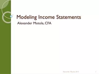 Modeling Income Statements