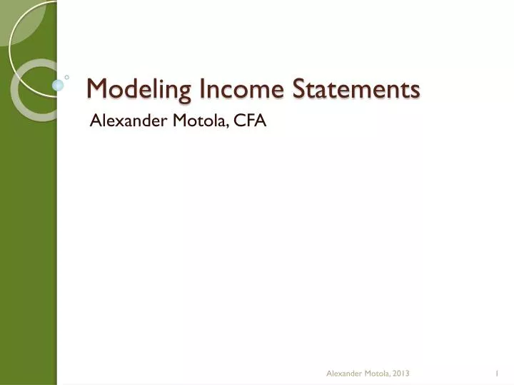 modeling income statements