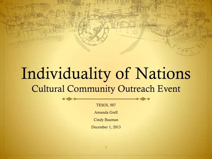 individuality of nations cultural community outreach event