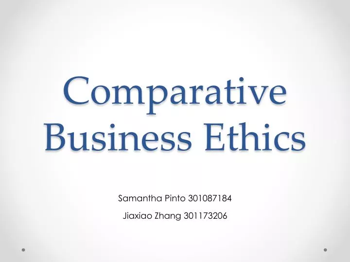 comparative business ethics