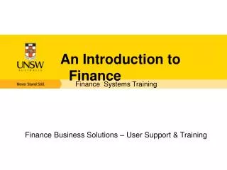 An Introduction to Finance