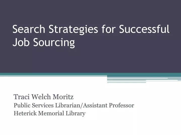 search strategies for successful job sourcing