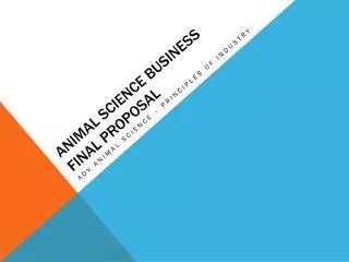 Animal Science Business Final Proposal