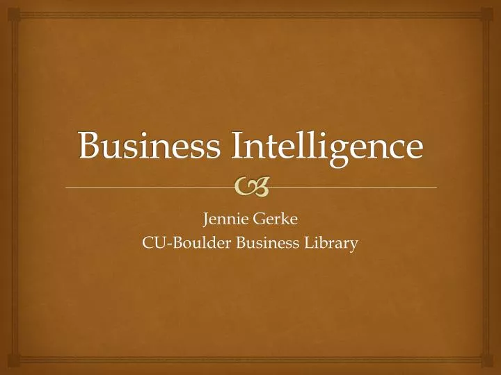 business intelligence