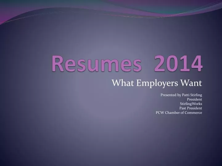 resumes 2014