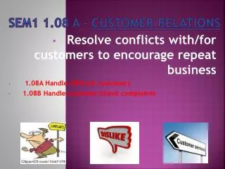 SEM1 1.08 A - Customer Relations
