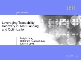 Leveraging Traceability Recovery in Test Planning and Optimization