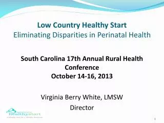 Low Country Healthy Start Eliminating Disparities in Perinatal Health