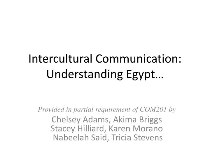 intercultural communication understanding egypt