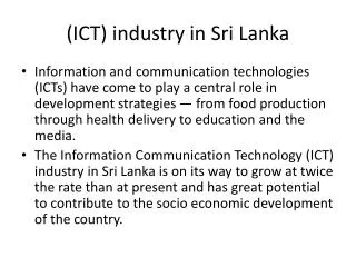 (ICT) industry in Sri Lanka
