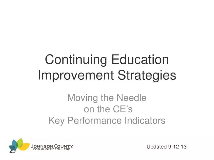 continuing education improvement strategies
