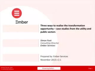 Simon Foot Consulting Director Ember Services
