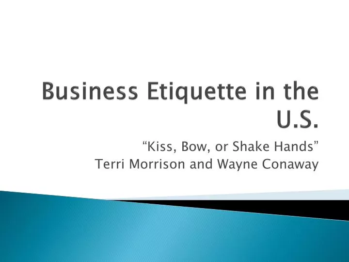 business etiquette in the u s