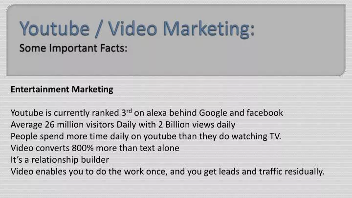 youtube video marketing some important facts