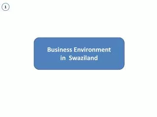 Business Environment i n Swaziland