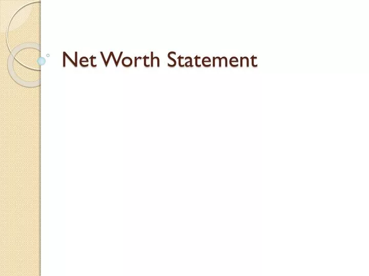 net worth statement