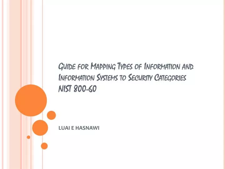 guide for mapping types of information and information systems to security categories nist 800 60
