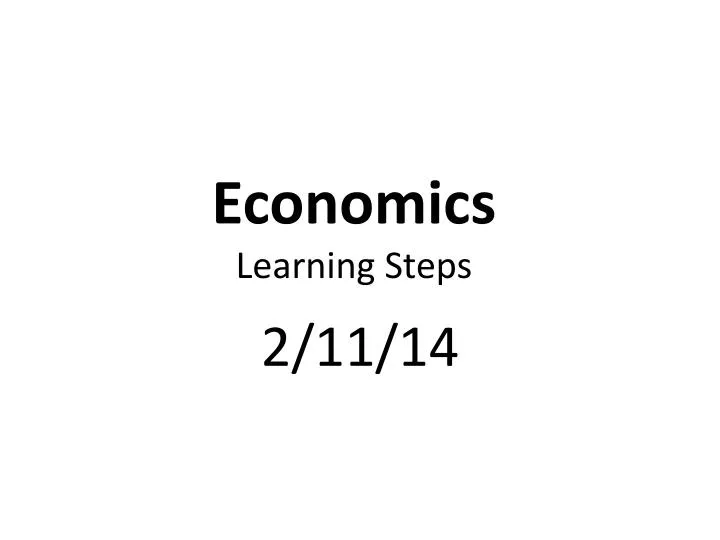 economics learning steps