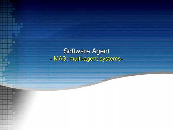 software agent mas multi agent systems