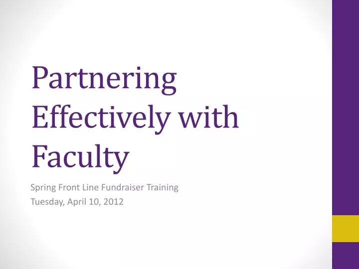 partnering effectively with faculty