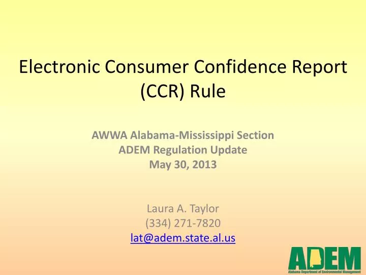 electronic consumer confidence report ccr rule