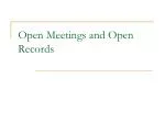 Open Meetings and Open Records