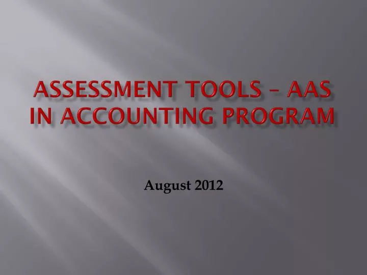 assessment tools aas in accounting program