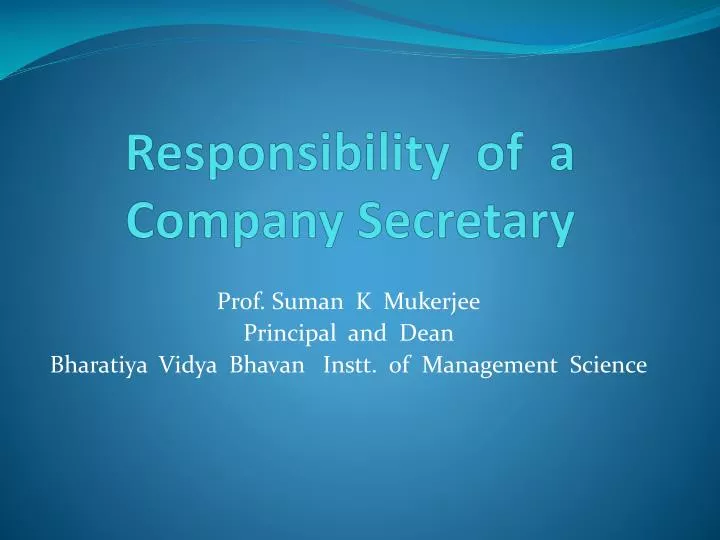 responsibility of a company secretary