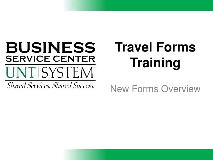 travel forms training