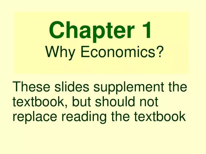 chapter 1 why economics