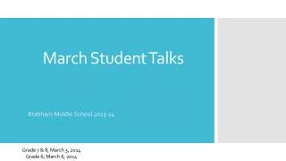 March Student Talks