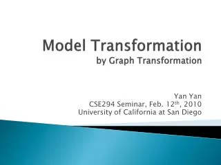 Model Transformation by Graph Transformation