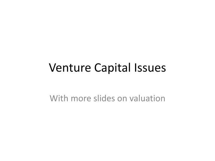 venture capital issues